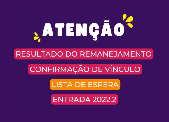 banner anunciando o resultado do remanejamento