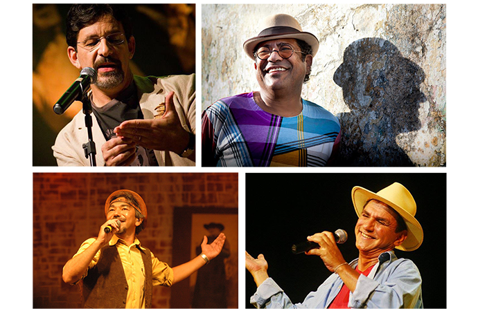 Imagem dos artistas Jessier Quirino, Maciel Melo, Santanna e Petrúcio Amorim