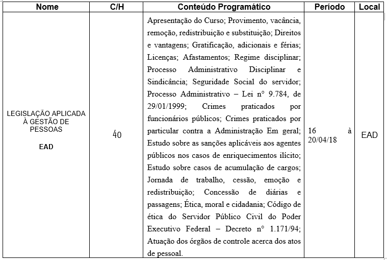 informações sobre o curso