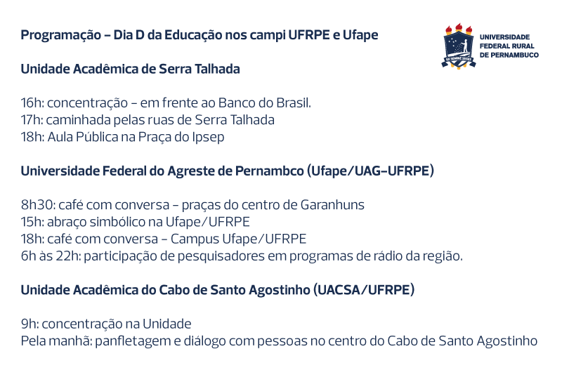 programação dia d