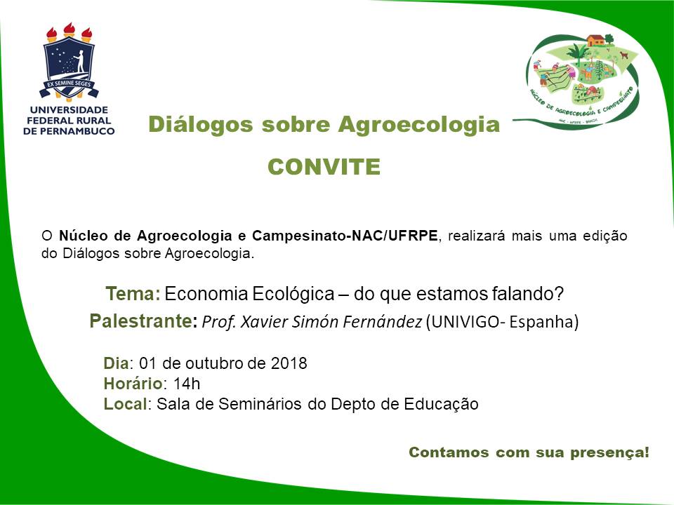Cartaz do evento, com informações de data, horário e local
