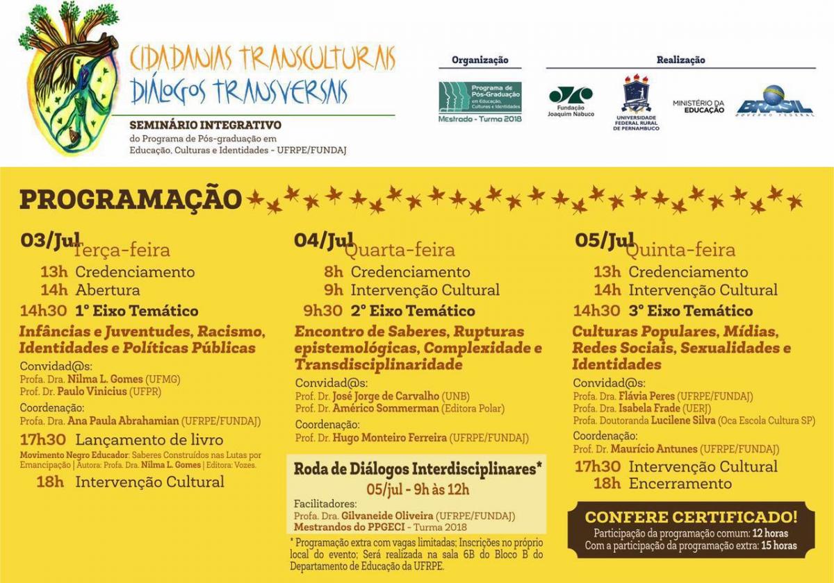 programação do evento