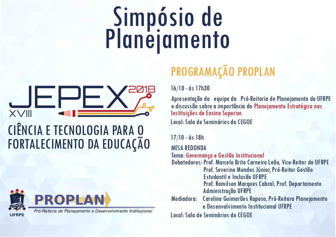 cartaz do Simpósio de Planejamento Proplan