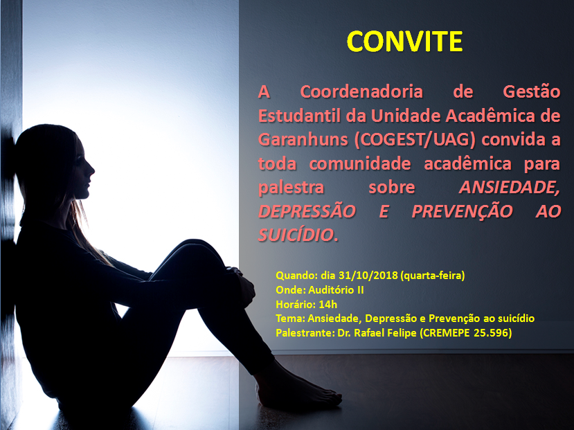 cartaz do evento: uma jovem sentada ao canto da parede, pouca luz. 