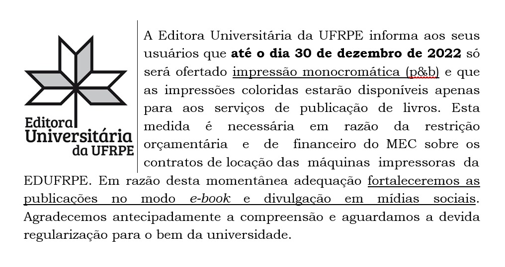 aviso editora sobre impressões apenas em preto e branco até dezembro